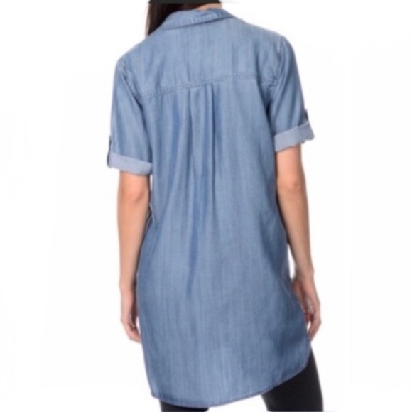 Chelsea & Theodore women Dress Sm Lyocell soft chambray denim sleeves pockets - Picture 8 of 8